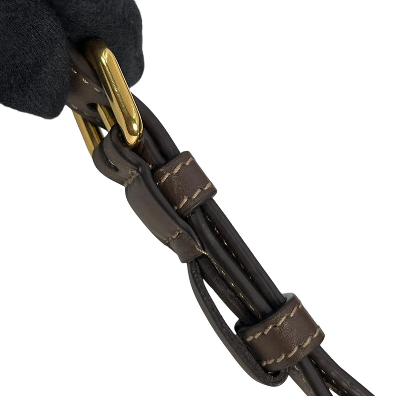 PRADA プラダロゴ ジャカード ショルダーバッグ - ベージュ