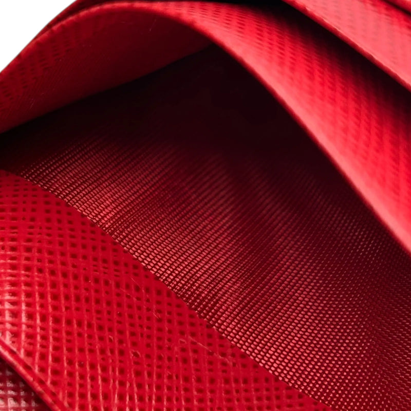 PRADA Heart Print Compact Wallet - Black 