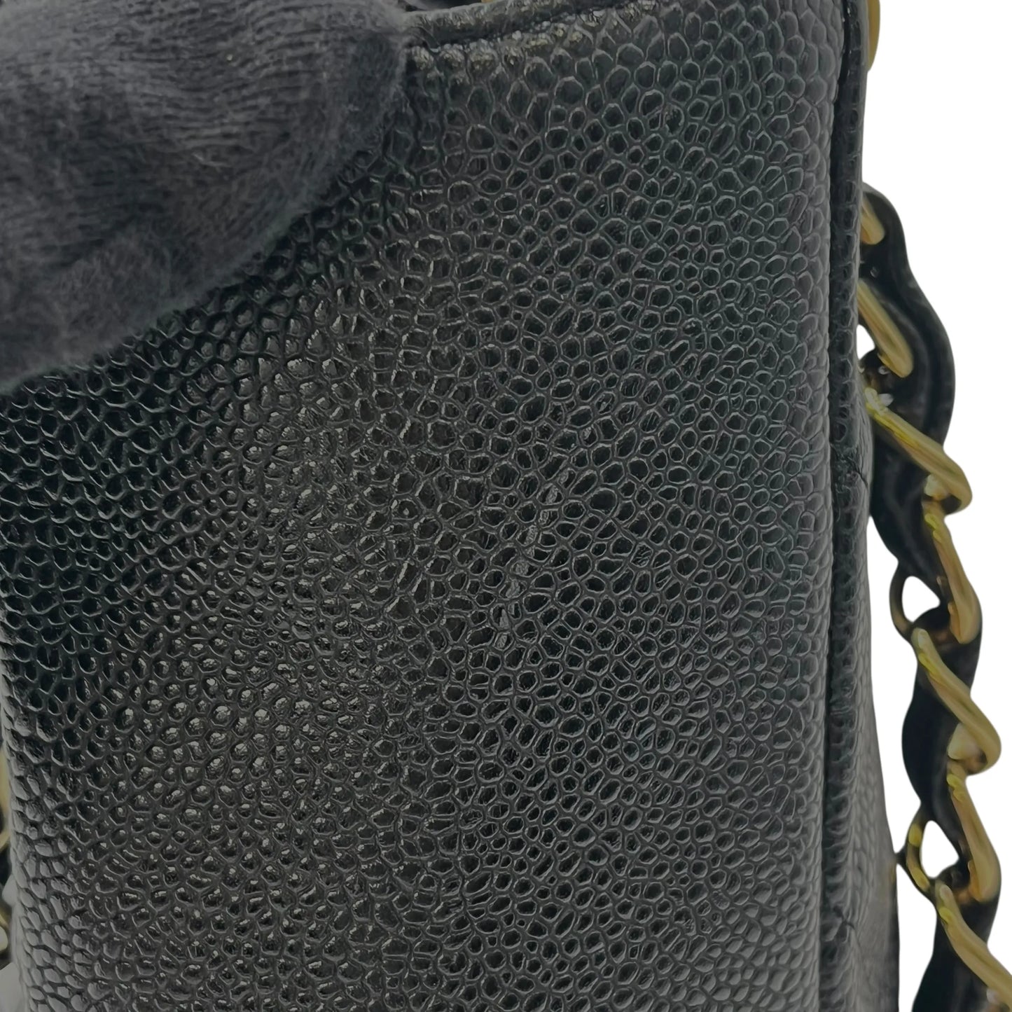 CHANEL プティ ショッピング トート キャビアスキン トートバッグ - ブラック