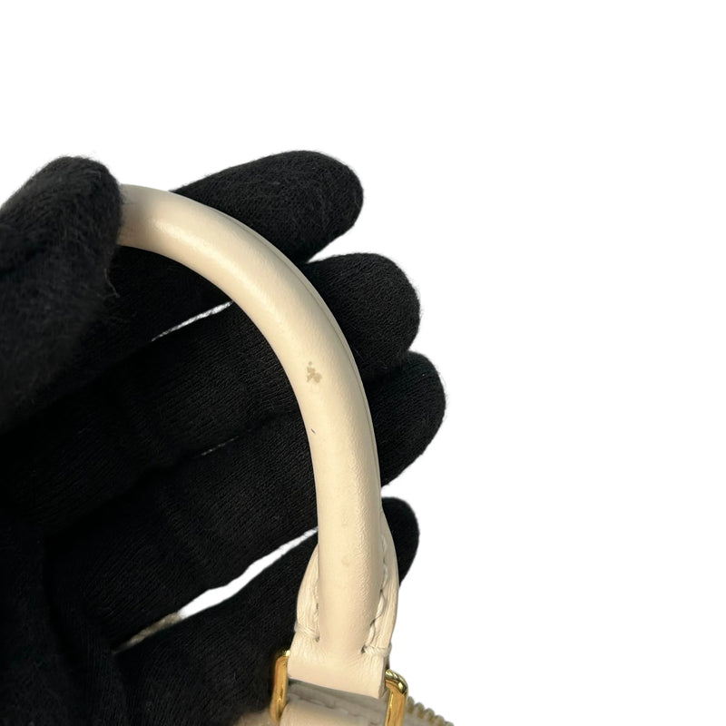 LOUIS VUITTON Nano Speedy Monogram Empreinte Handbag/Shoulder Bag - White 