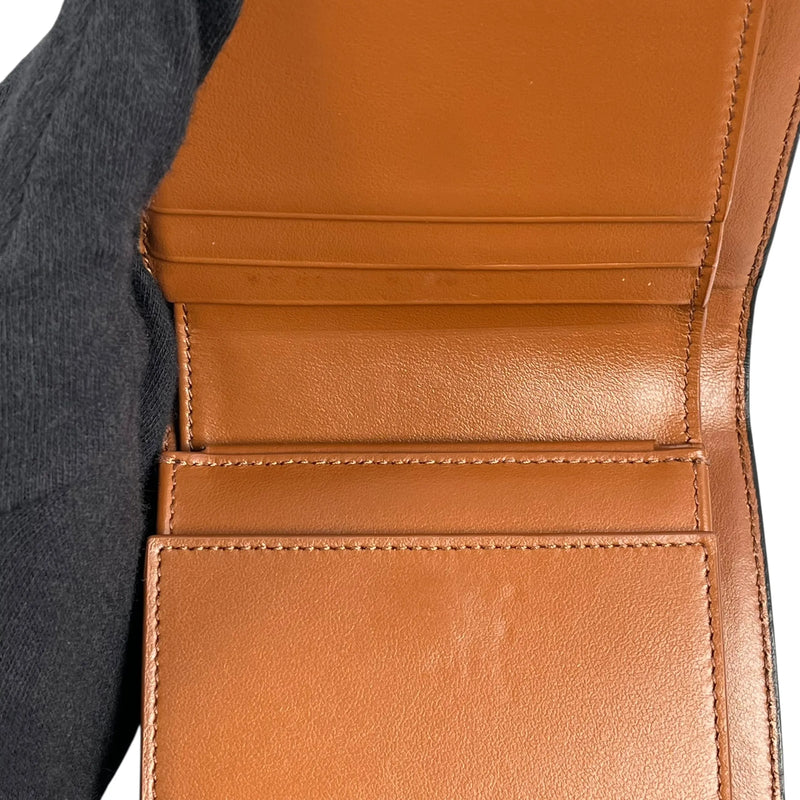 CELINE Triomphe Canvas Compact Wallet - Dark Brown 