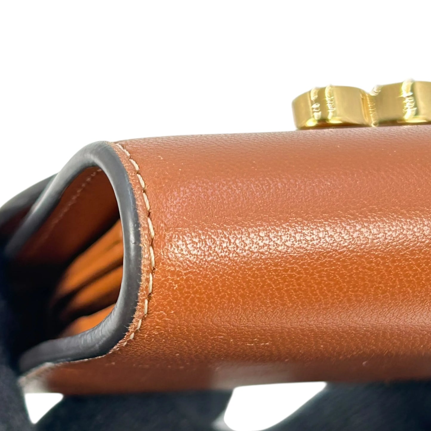 CELINE Triomphe Calfskin Small Compact Wallet - Brown 