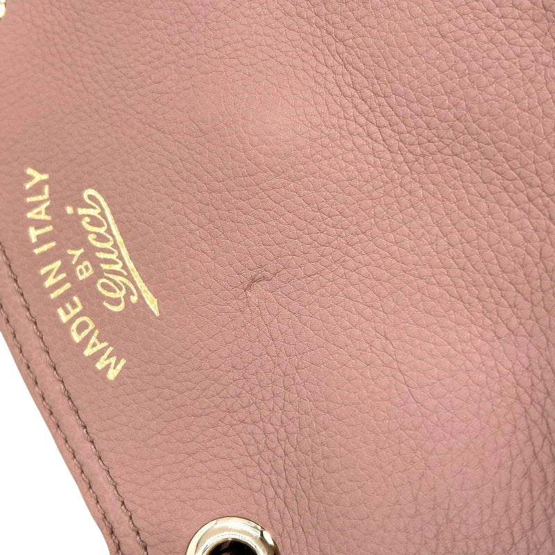GUCCI Bamboo Leather Handbag/Shoulder Bag - Pink 