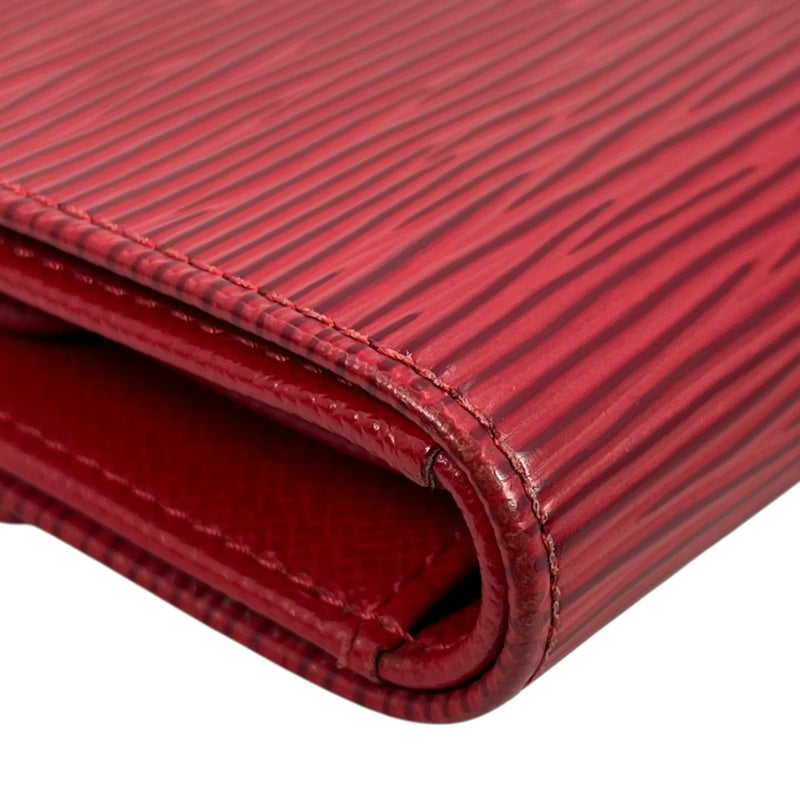Louis Vuitton ポルトレゾール エテュイ パピエ エピレザー 三つ折り財布 コンパクトウォレット - レッド