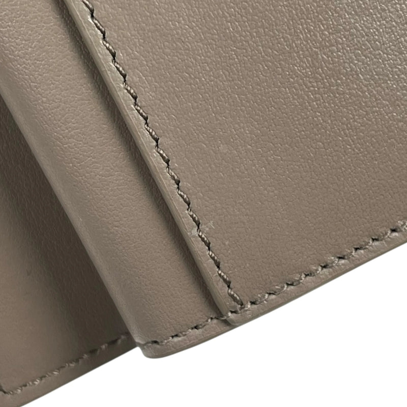 CELINE Small Strap Wallet in Calfskin, Bifold Compact Wallet - Gray 