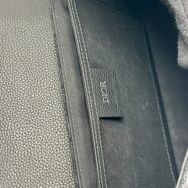 Christian Dior サドル フラップ付き メッセンジャーバッグ スモール コットン カーフスキン ショルダーバッグ - ブラック