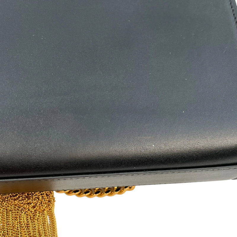 Saint Laurent Kate Tassel Medium Leather Chain Shoulder Bag - Black 