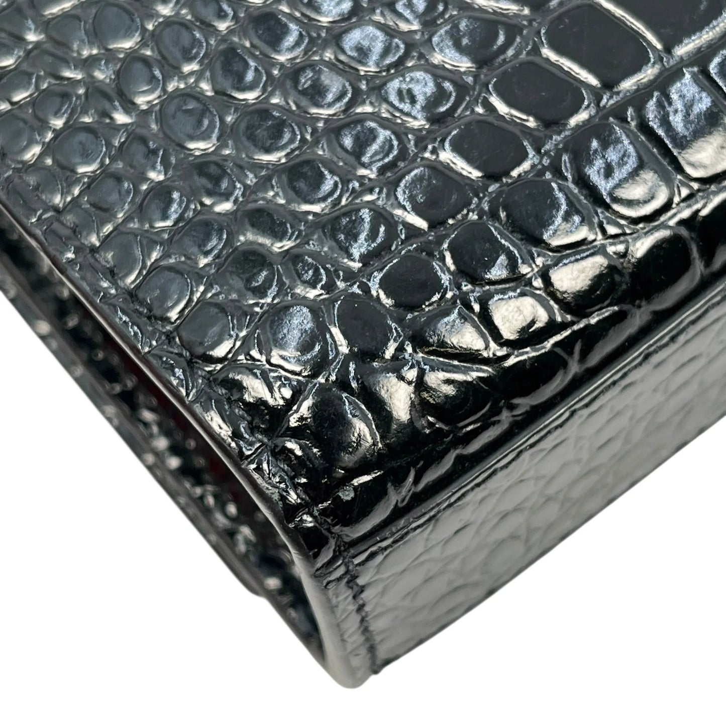 Saint Laurent ケイト タッセル ミディアム クロコダイルエンボスレザー チェーンショルダーバッグ - ブラック