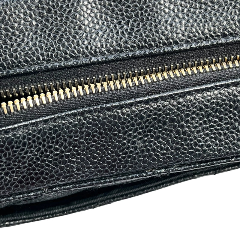 CHANEL Matelasse Caviar Leather Chain Shoulder Bag - Black 