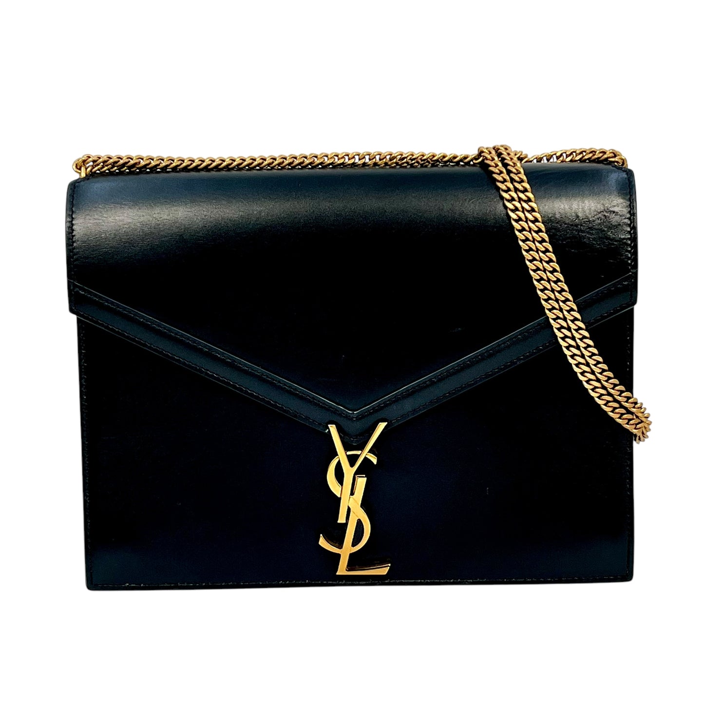 Saint Laurent カサンドラ レザー チェーン ショルダーバッグ - ブラック