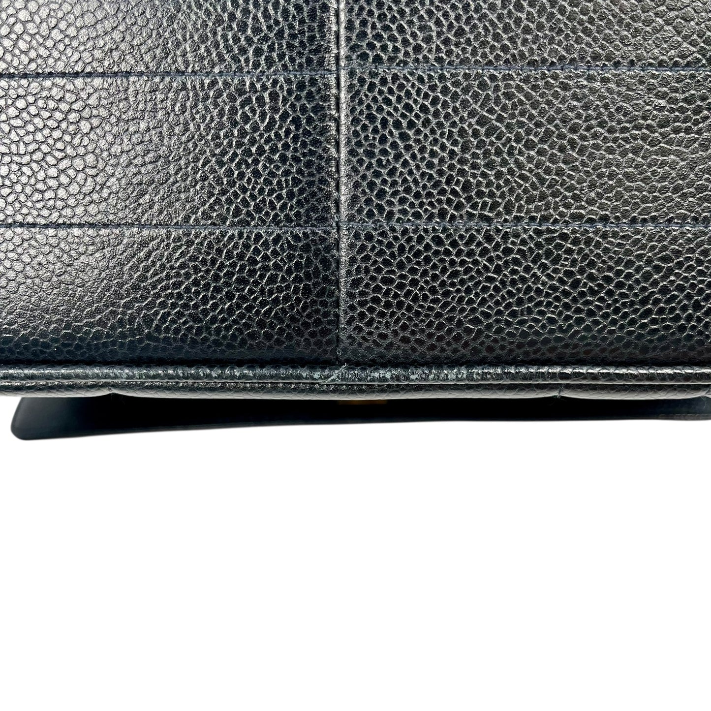 CHANEL マドモアゼル キャビアスキン ハンドバッグ - ブラック