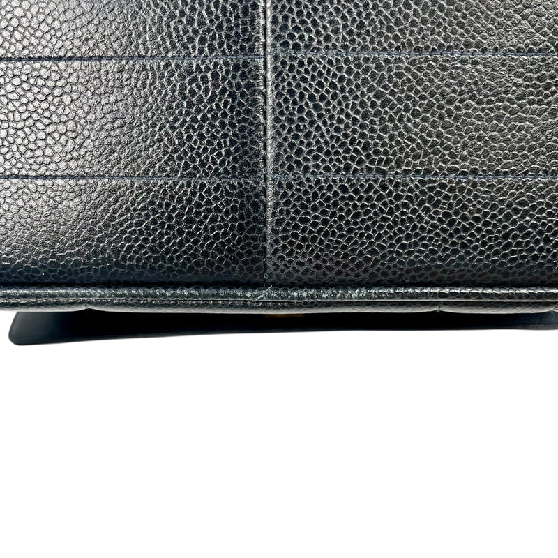 CHANEL マドモアゼル キャビアスキン ハンドバッグ - ブラック