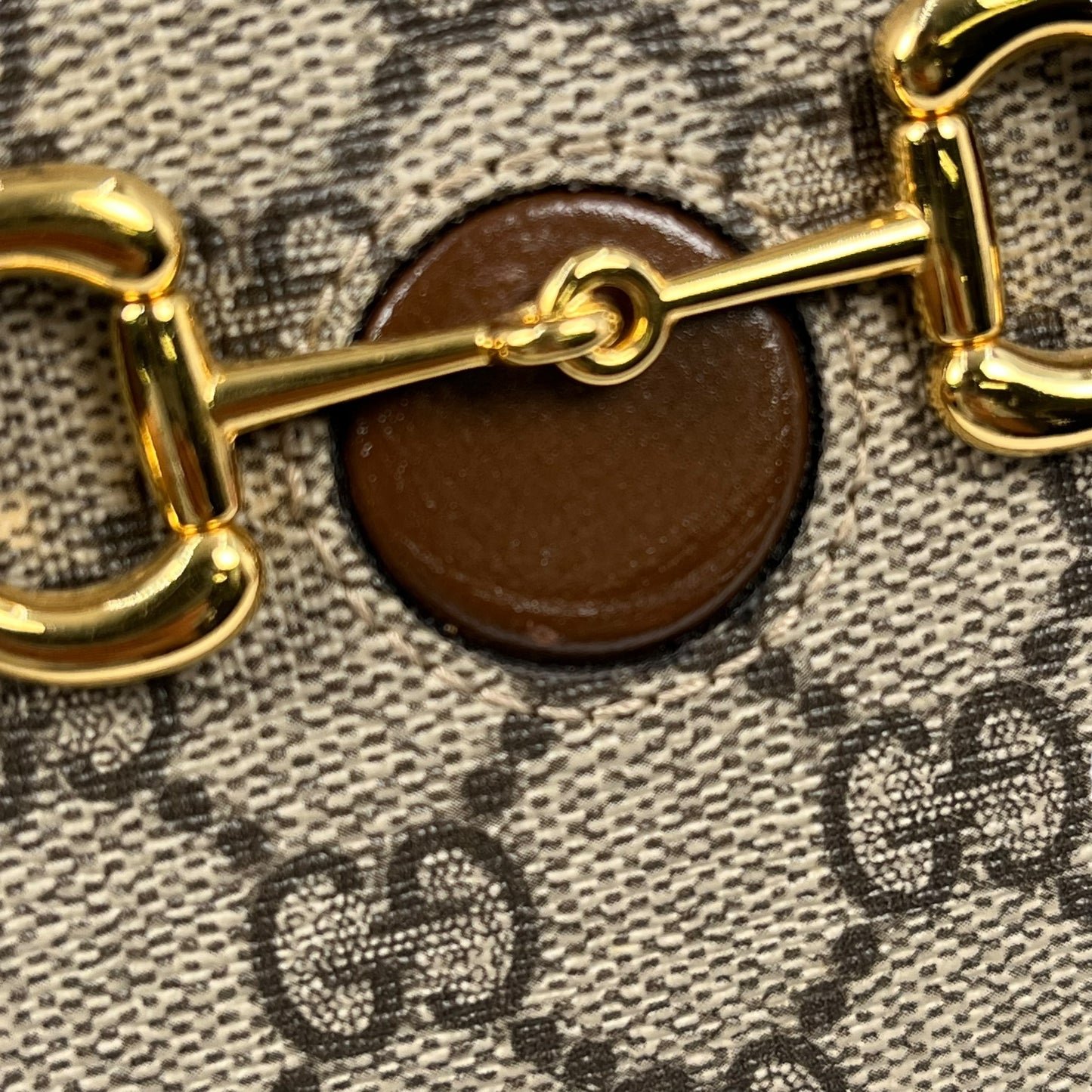 GUCCI GG スプリーム ホースビット 1955 ミニ ショルダーバッグ - ベージュ × ブラウン