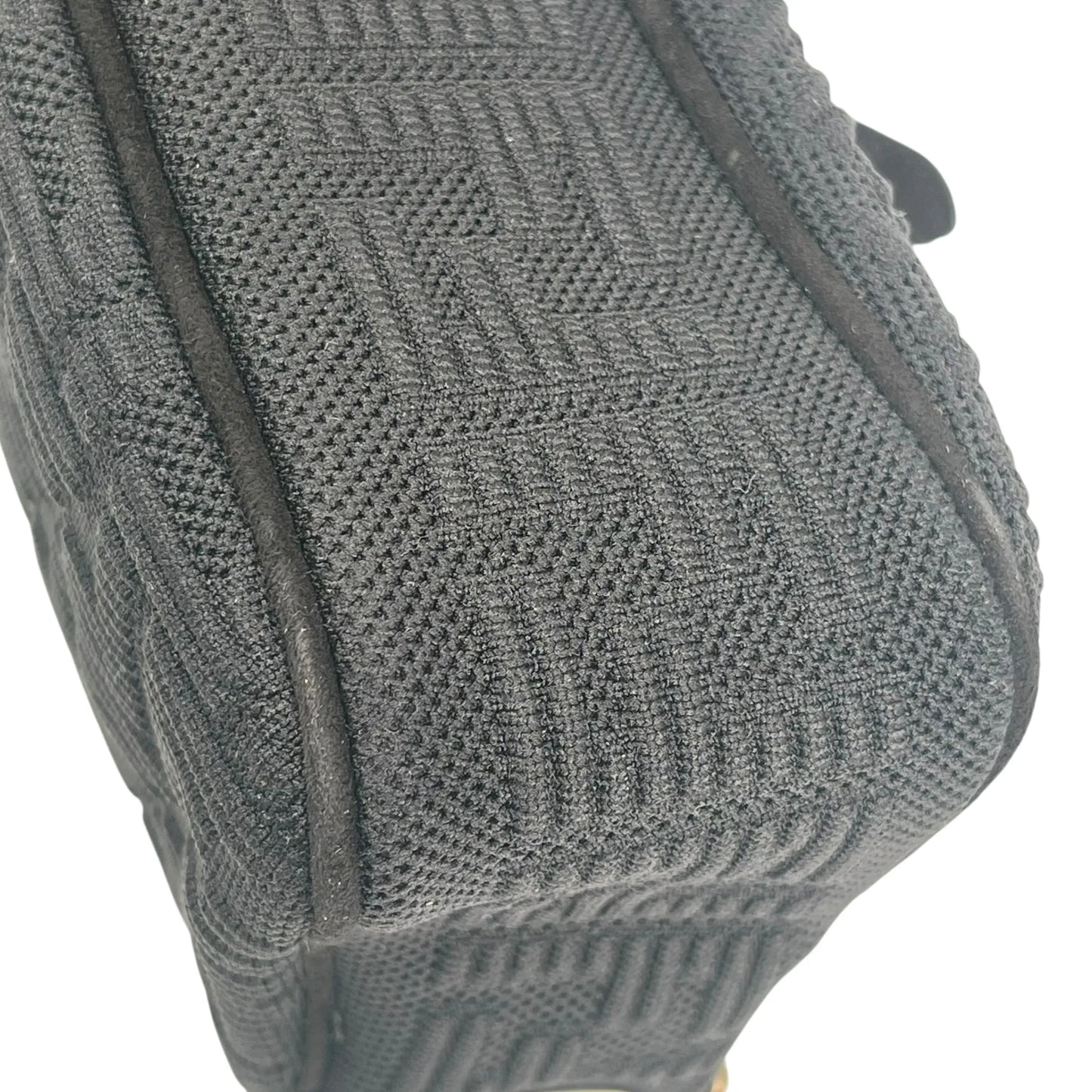 FENDI Mesh Technical Knit Baguette Chain Shoulder Bag - Black 
