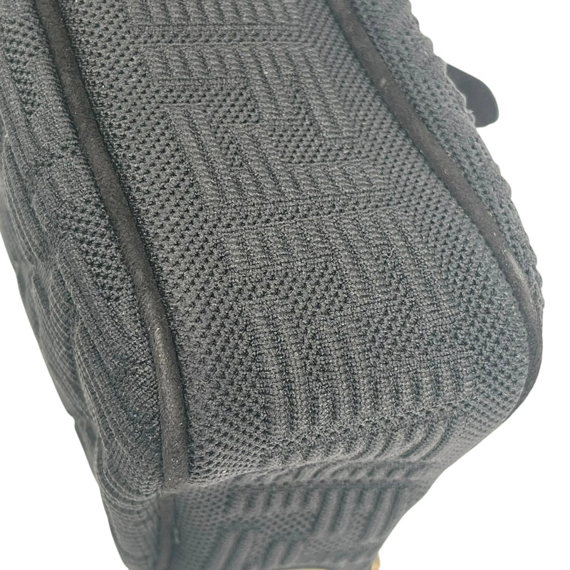 FENDI Mesh Technical Knit Baguette Chain Shoulder Bag - Black 