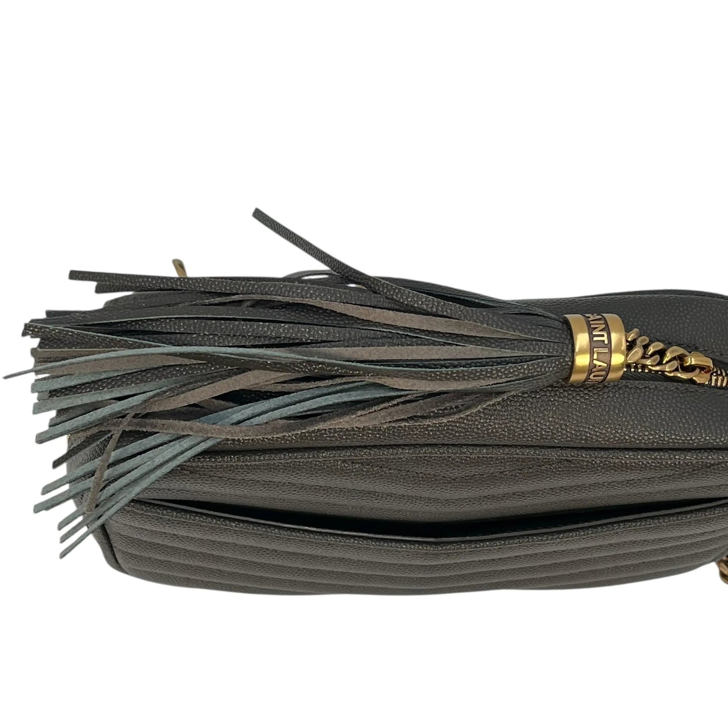 Saint Laurent Lou Mini Shoulder Bag with Chain Wallet - Dark Grey 