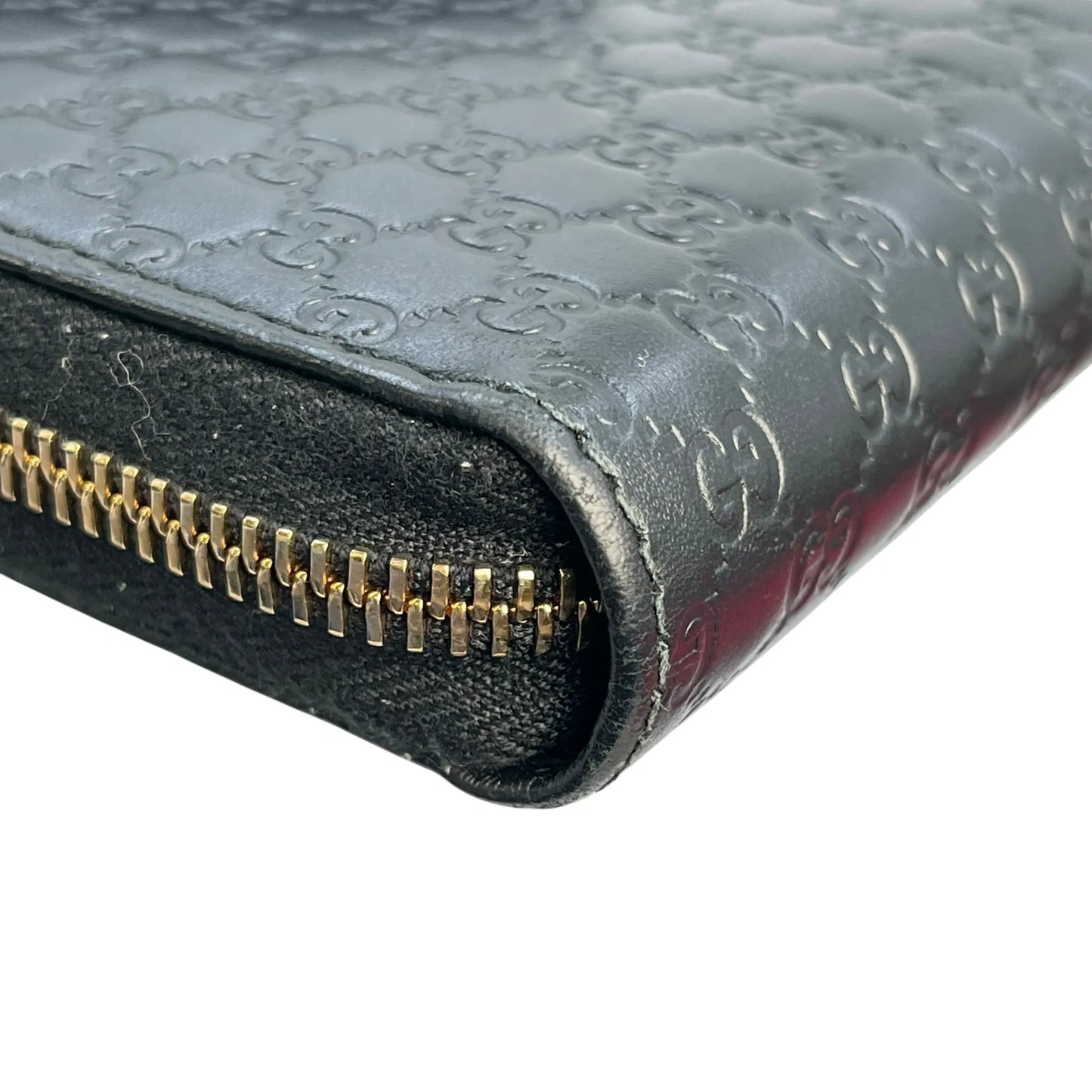 GUCCI Micro Guccissima Round Zip Long Wallet - Black 