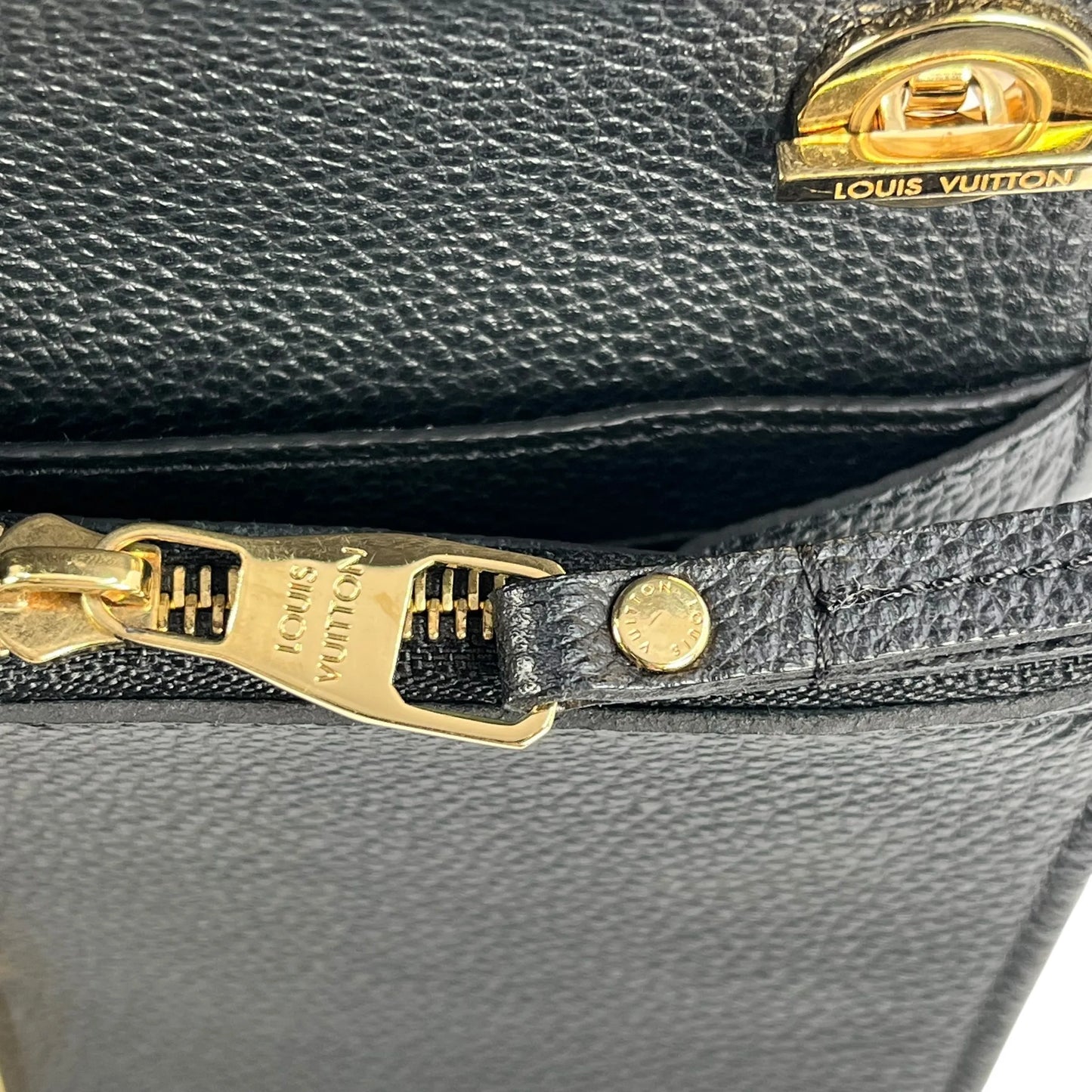 Louis Vuitton Monogram Empreinte Pochette Saint-Germain Chain Wallet - Black 