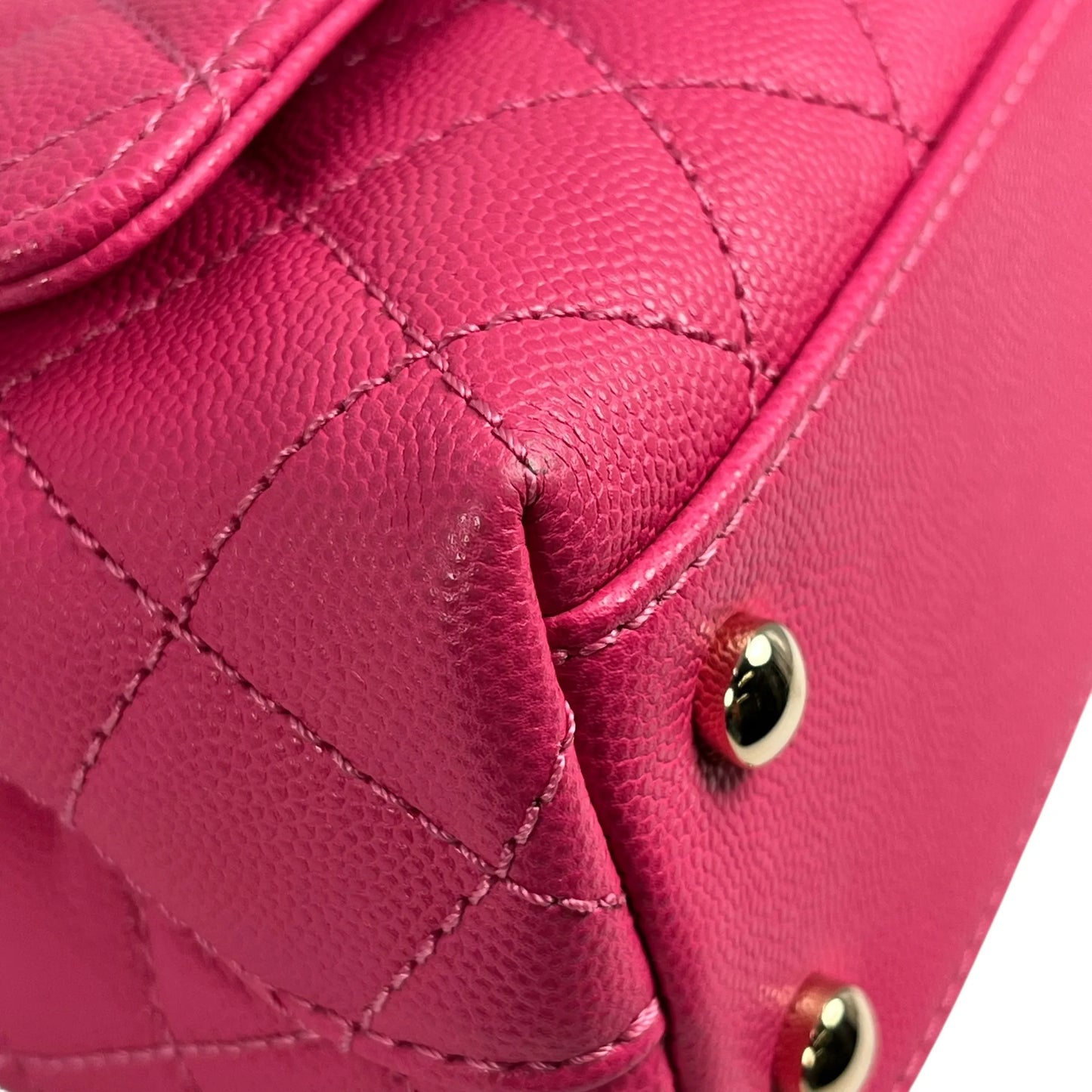 CHANEL ココ ハンドル 19XXS キャビアスキン ハンドバッグ - ピンク