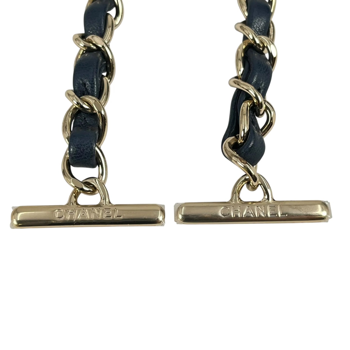 CHANEL Calfskin Matelassé Top Handle Trendy CC Handbag with Chain Shoulder Bag - Navy 