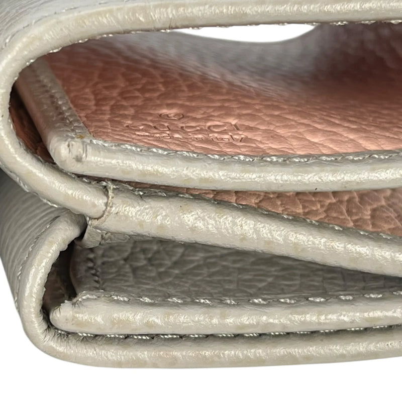 GUCCI Double G Tri-fold Compact Wallet - Gray 