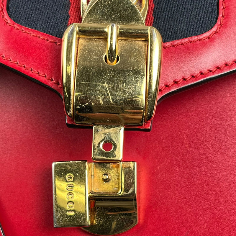 GUCCI Sylvie Chain Mini Handbag/Shoulder Bag - Red 