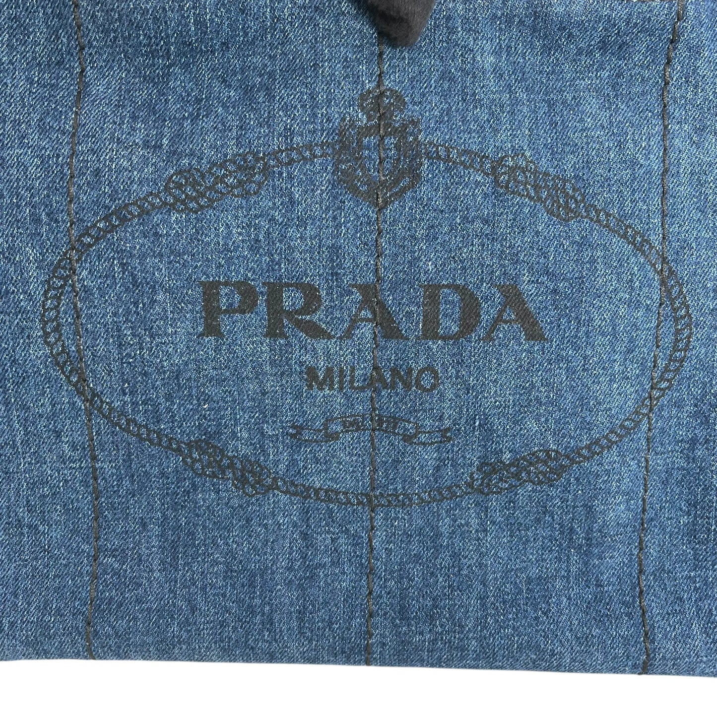 Prada Canapa Denim Tote Bag/Handbag - Blue 