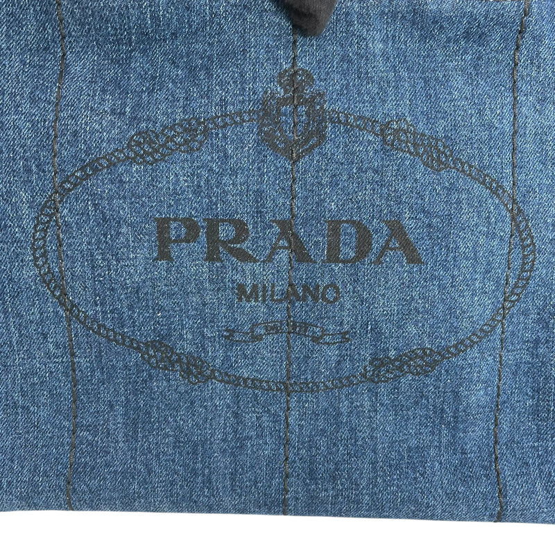 Prada Canapa Denim Tote Bag/Handbag - Blue 