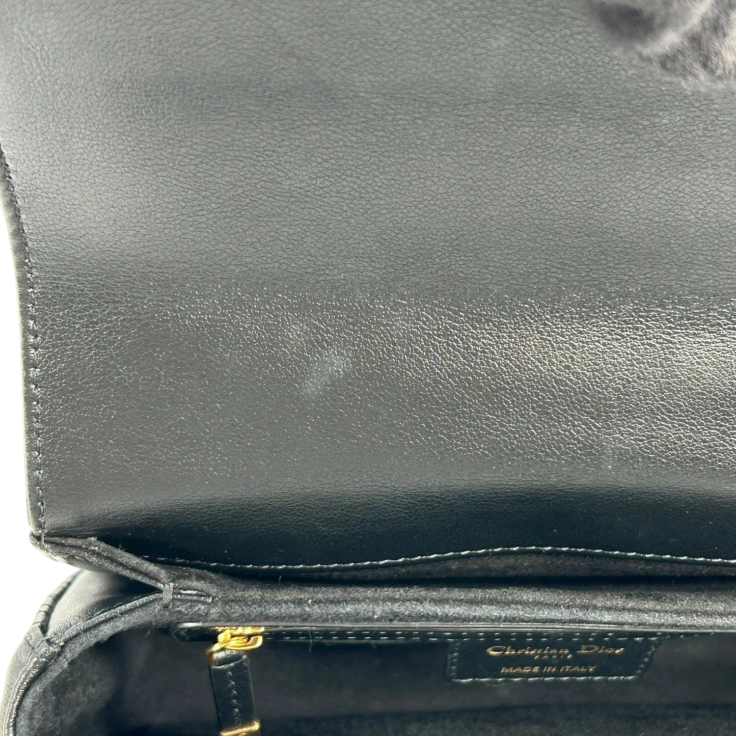 Christian Dior Jolie Top Handle Bag Calfskin Hand Bag Shoulder Bag - Black 