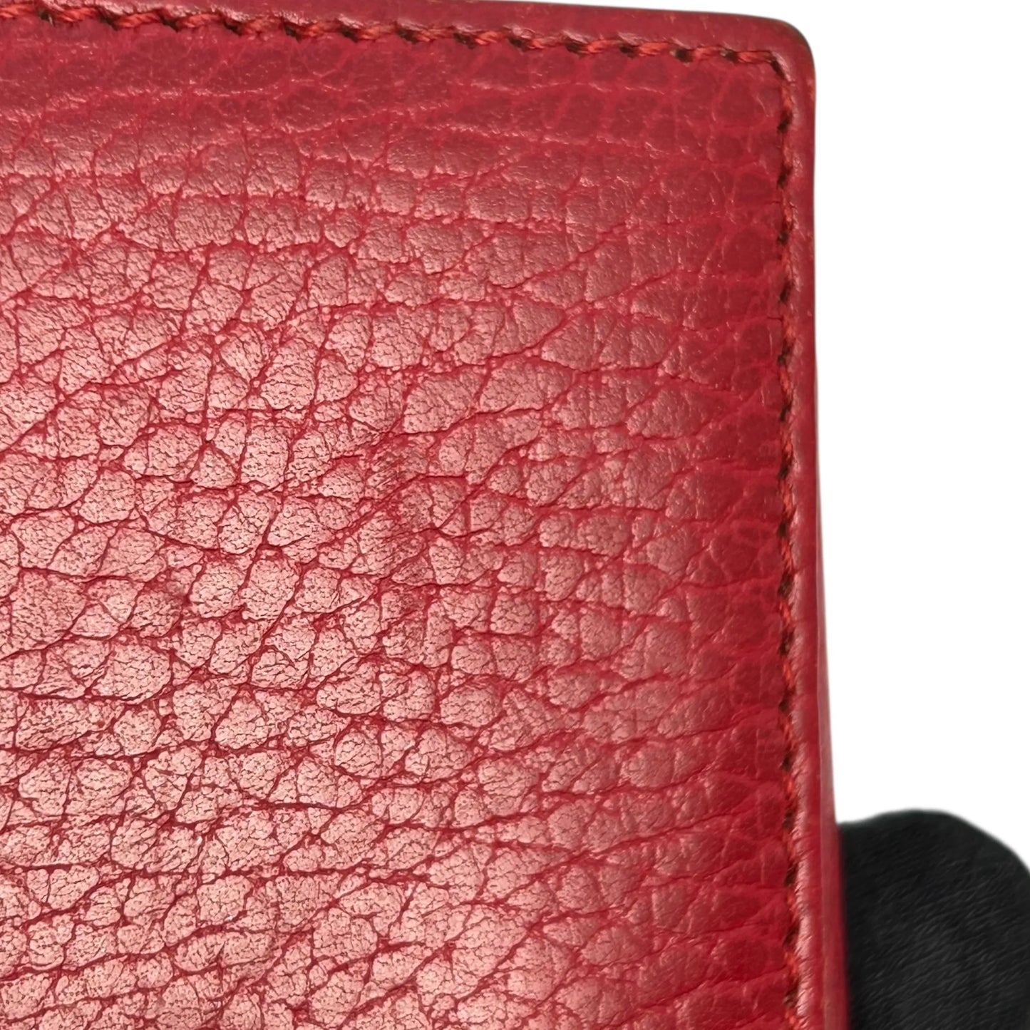GUCCI GG Marmont Leather Compact Wallet - Red 