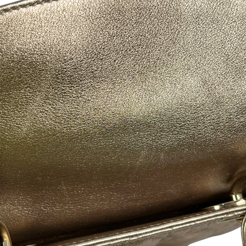 Christian Dior Lady Dior Cannage Calfskin Handbag/Shoulder Bag - Gold