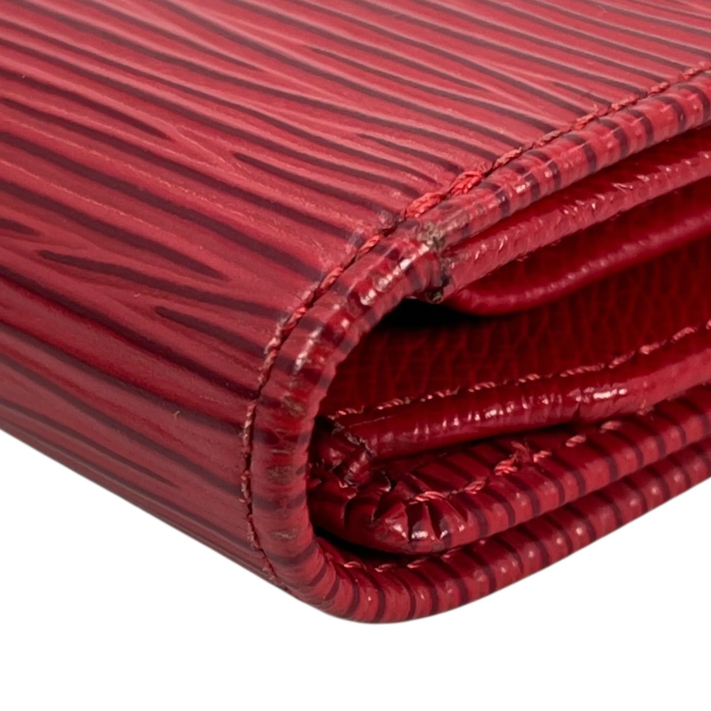 Louis Vuitton ポルトレゾール エテュイ パピエ エピレザー 三つ折り財布 コンパクトウォレット - レッド