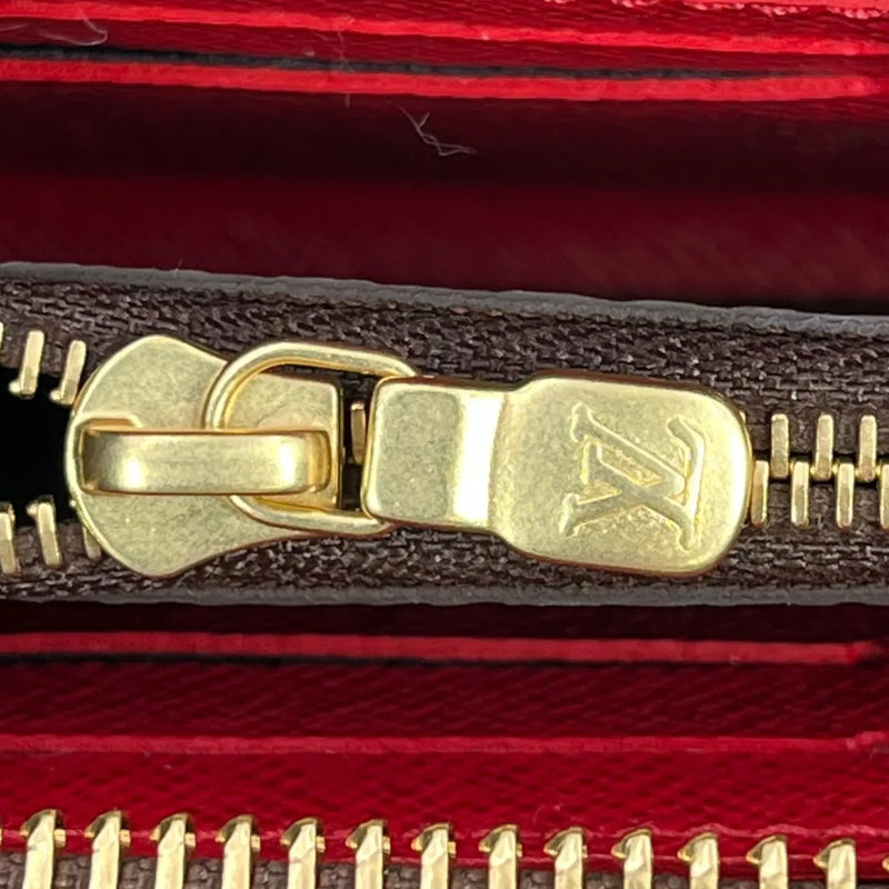 Louis Vuitton Damier Ebene Round Zip Long Wallet - Brown 