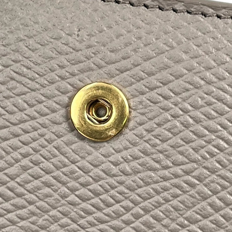 CELINE Small Strap Wallet in Calfskin, Bifold Compact Wallet - Gray 