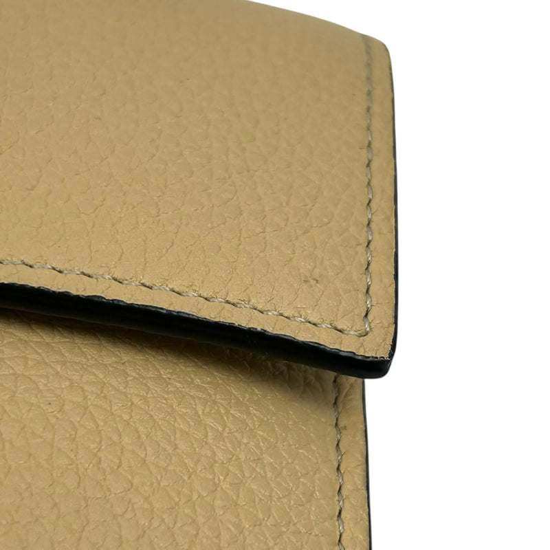 Loewe バーティカルウォレット スモール カーフスキン 三つ折り財布 コンパクトウォレット - ベージュ