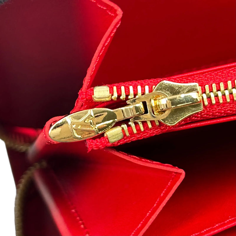 Louis Vuitton Monogram Vernis Zippy Wallet Long Wallet - Red 