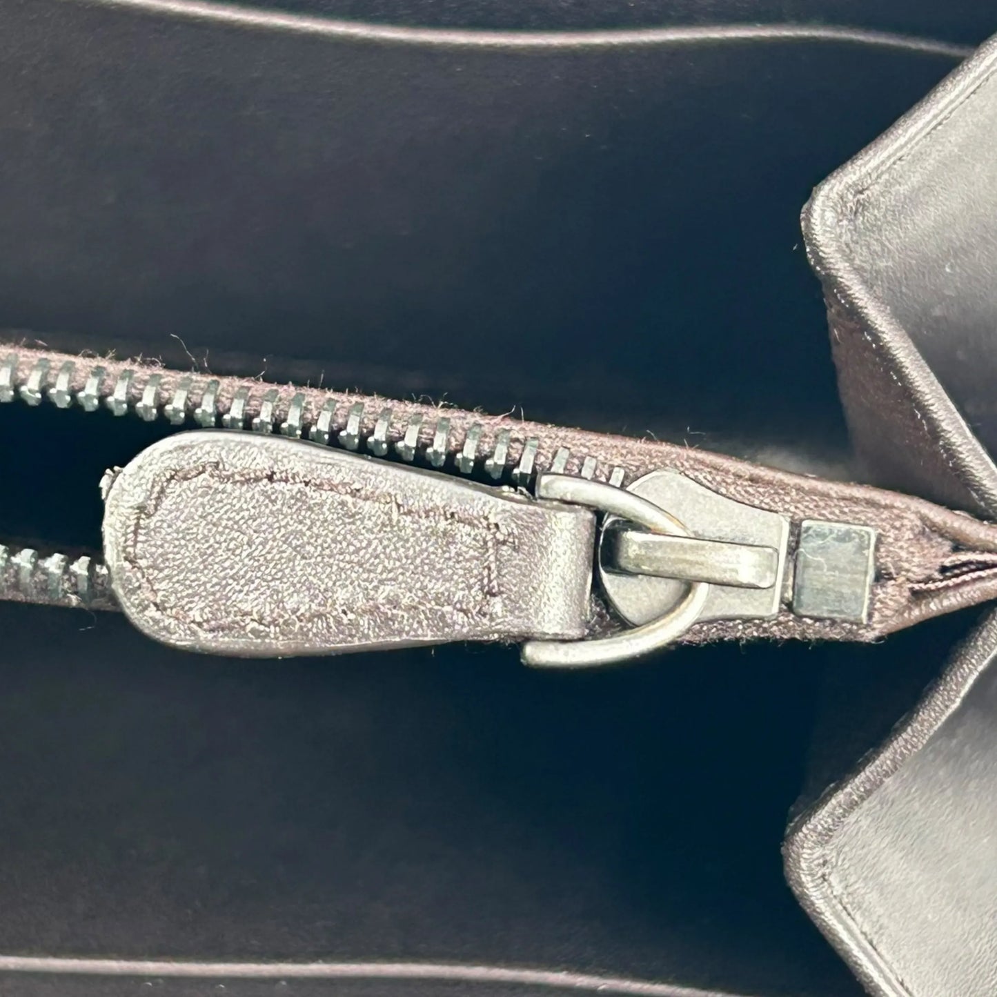 BOTTEGA VENETA Intrecciato Zip-Around Lambskin Long Wallet - Dark Brown 