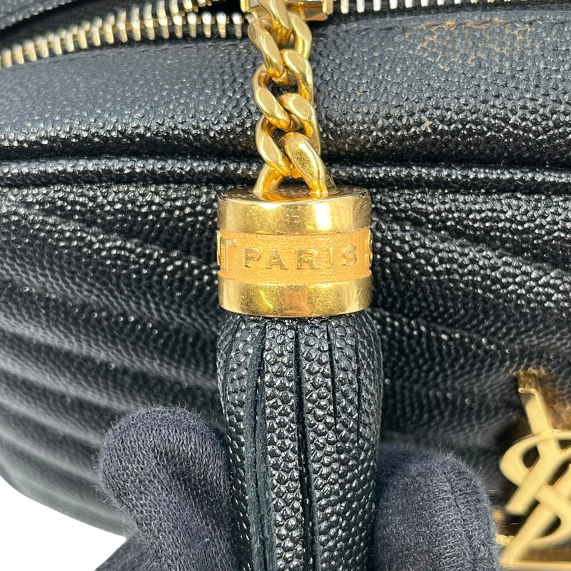 Saint Laurent Lou Mini Bag Calfskin Chain Shoulder Bag - Black 