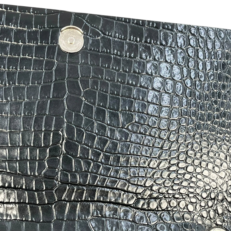 Saint Laurent ケイト タッセル ミディアム クロコダイルエンボスレザー チェーンショルダーバッグ - ブラック