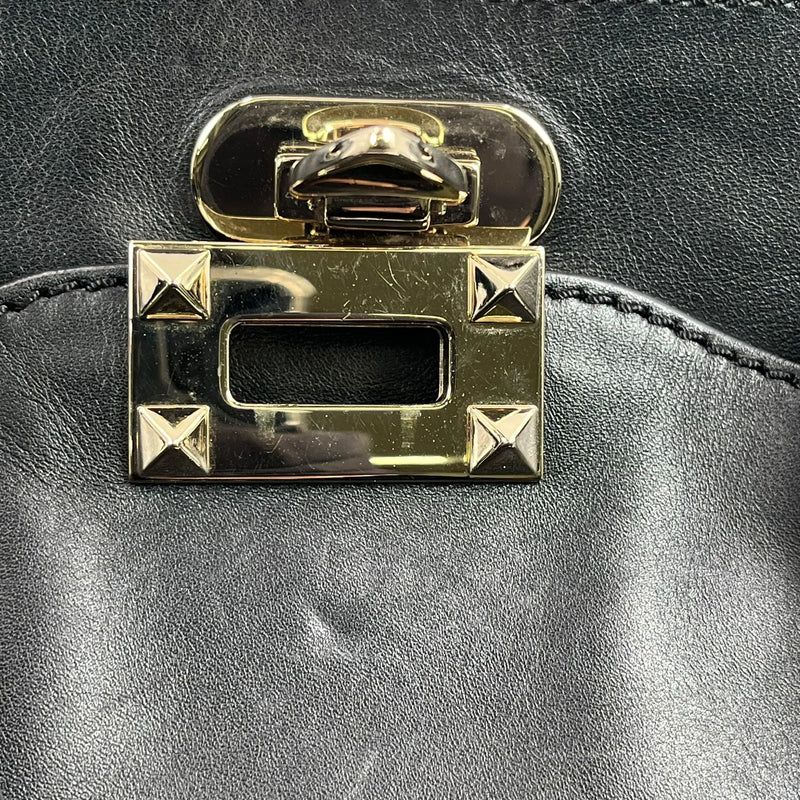 Valentino Rockstud Leather Handbag/Shoulder Bag - Black 