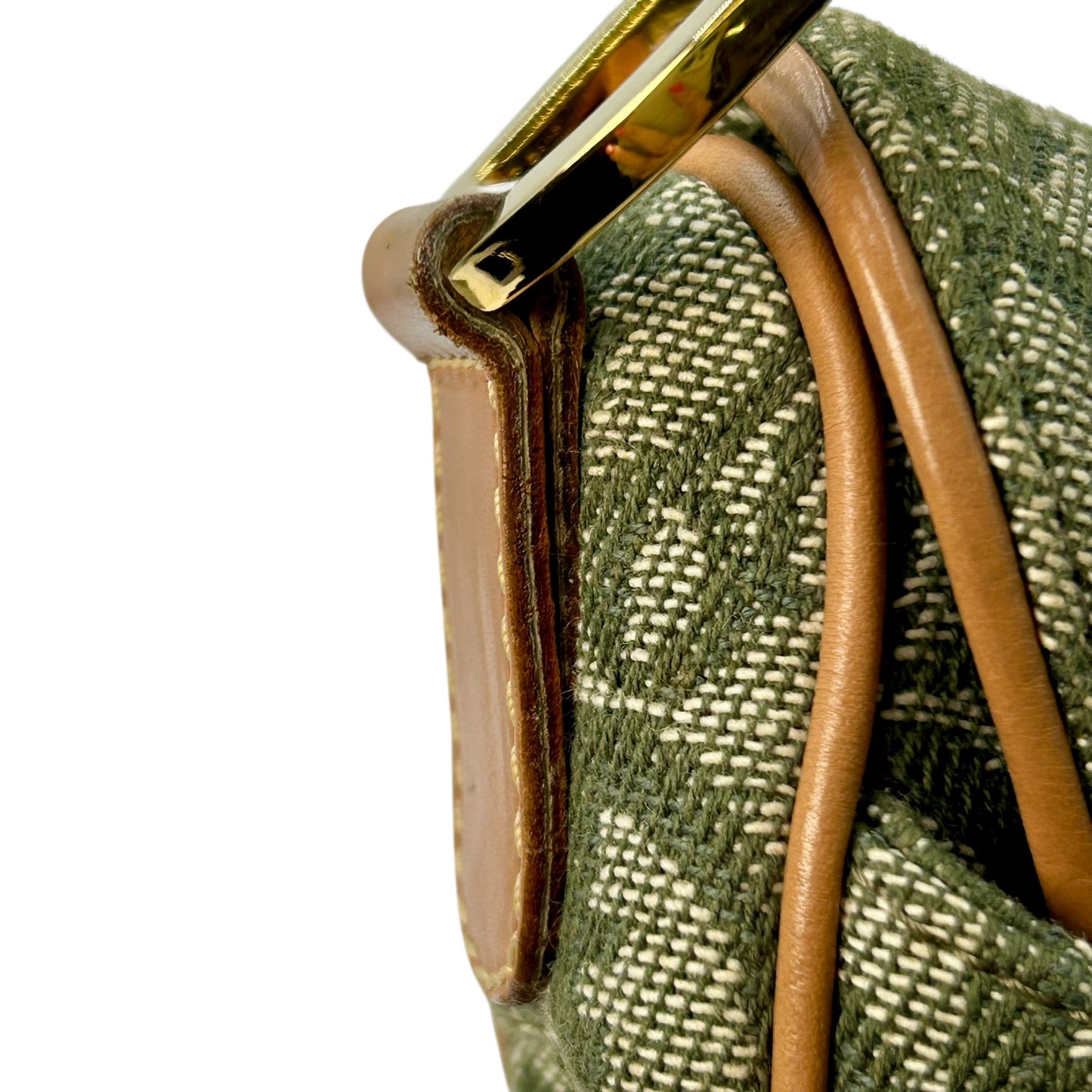 Dior サドル トロッター キャンバス ハンドバッグ ショルダーバッグ - カーキ × ベージュ