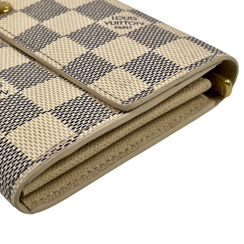 Louis Vuitton Damier Azur Portefeuille Sarah Long Wallet - White 