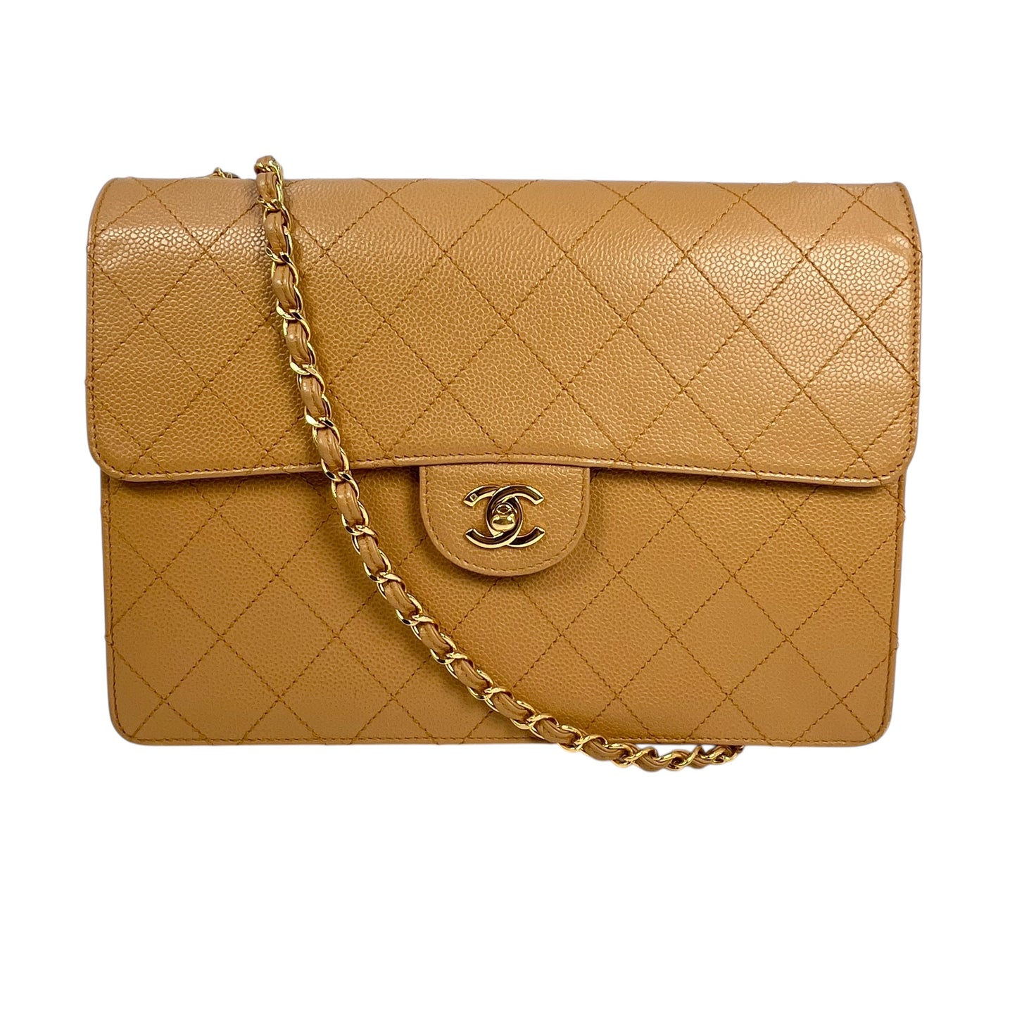 CHANEL Matelasse 30 Caviar Leather Chain Shoulder Bag - Brown 