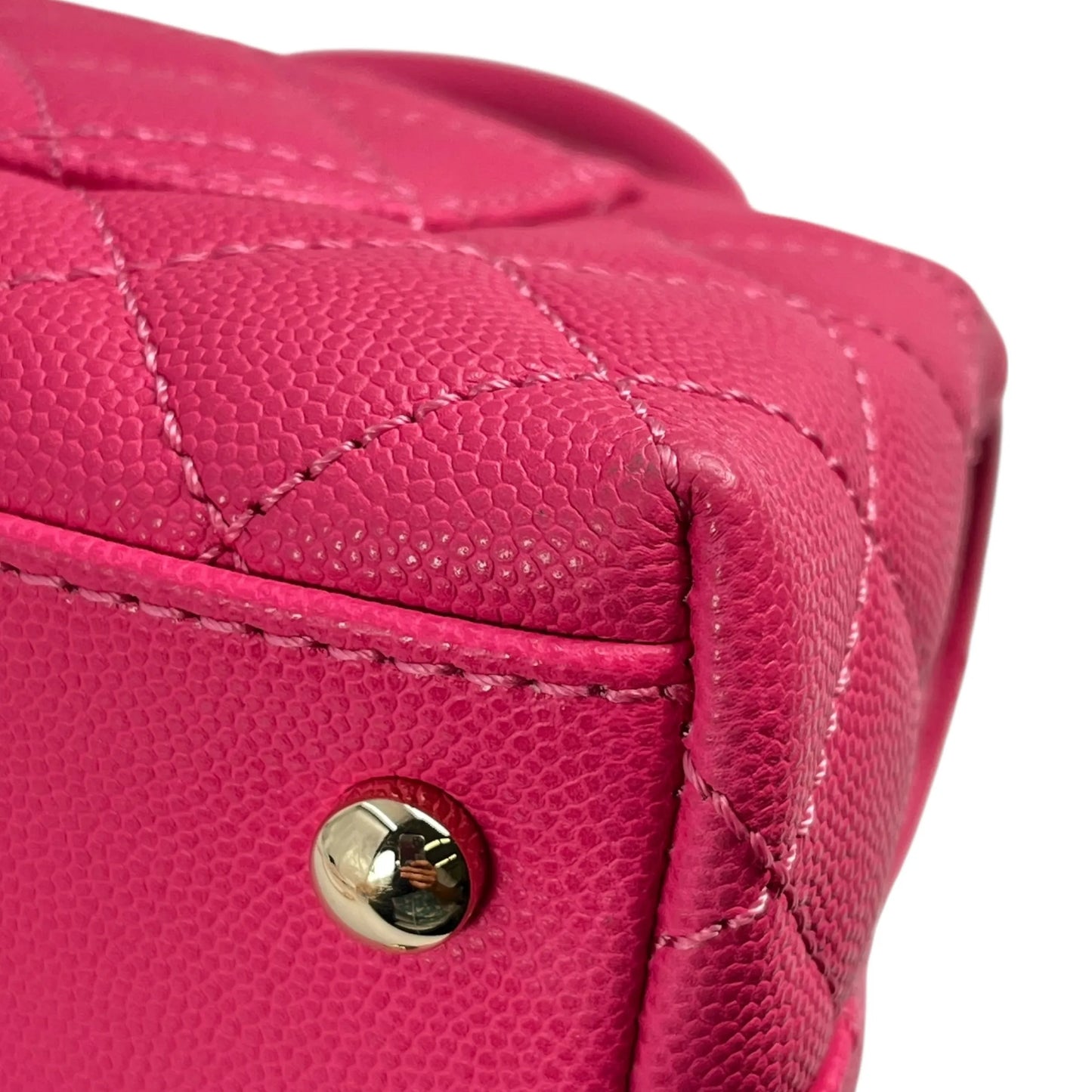 CHANEL ココ ハンドル 19XXS キャビアスキン ハンドバッグ - ピンク