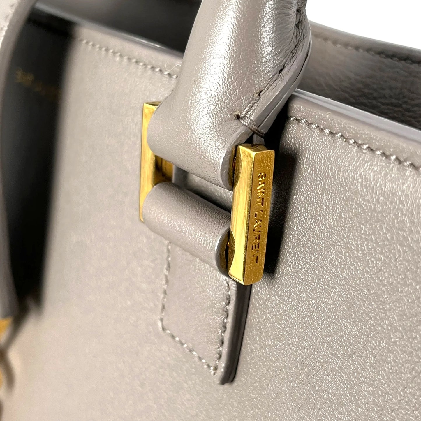 Saint Laurent カバス レザー ハンドバッグ - グレー