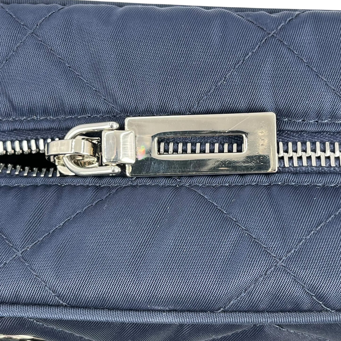 PRADA Quilted Nylon Chain Shoulder Bag - Navy 