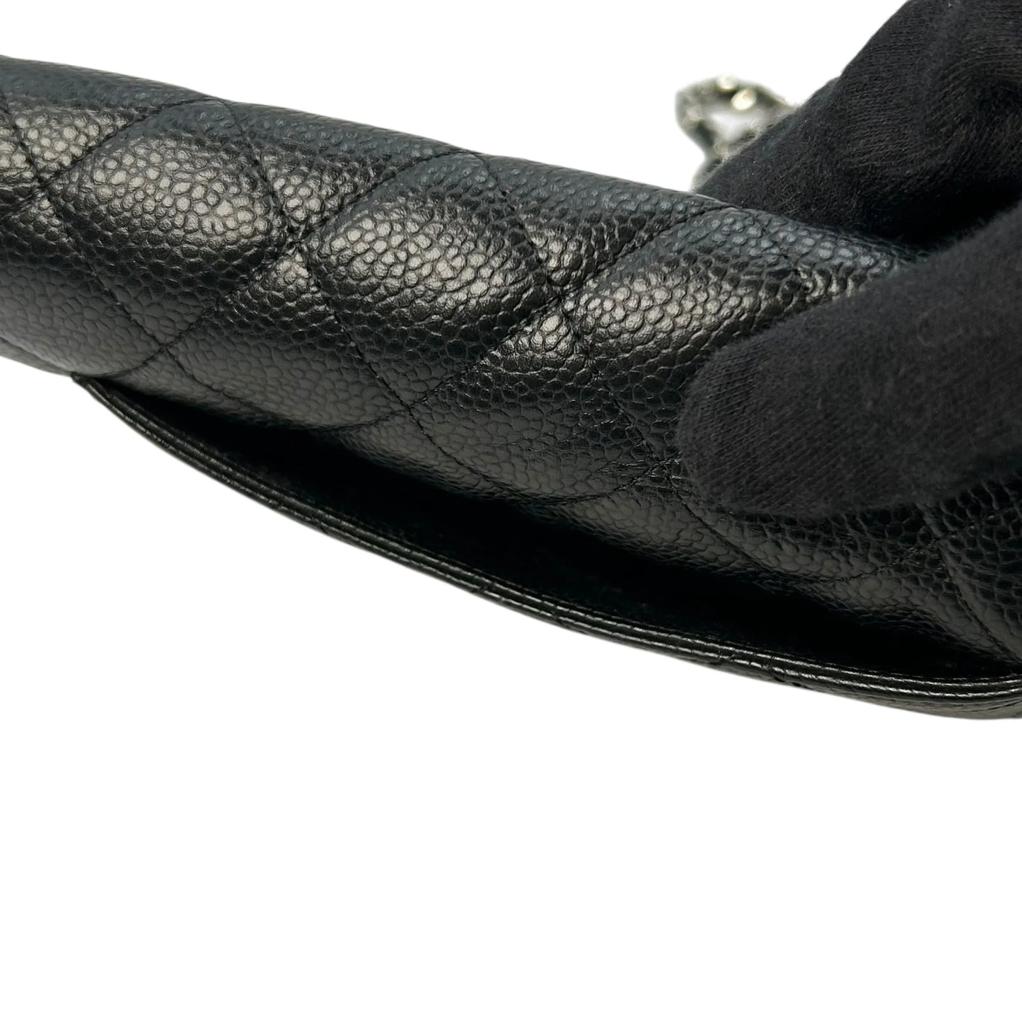 CHANEL マトラッセ キャビアスキン チェーンウォレット - ブラック - 34883