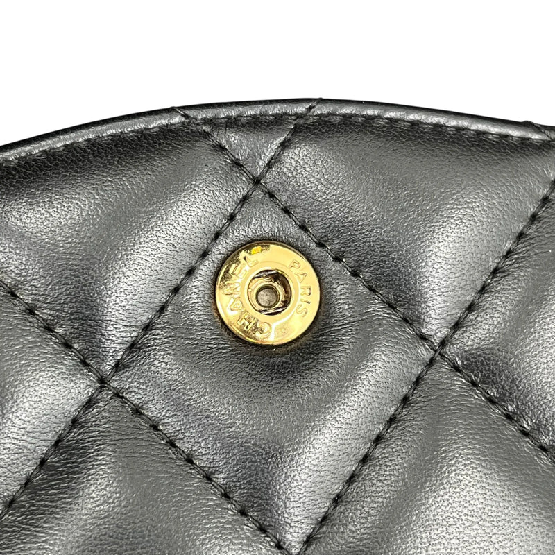 CHANEL Matelasse W-flap Chain Shoulder Bag - Black 
