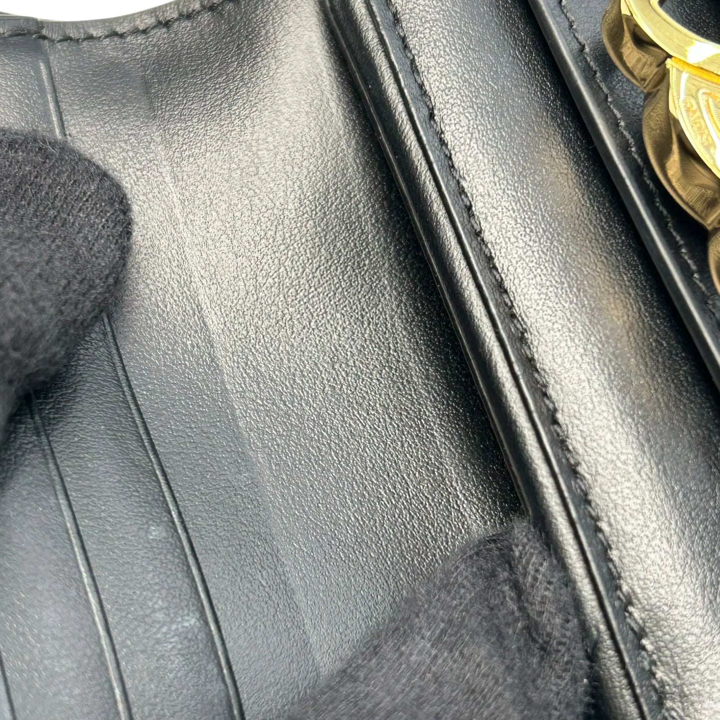 CELINE Triomphe Compact Tri-fold Wallet - Black - 35348 