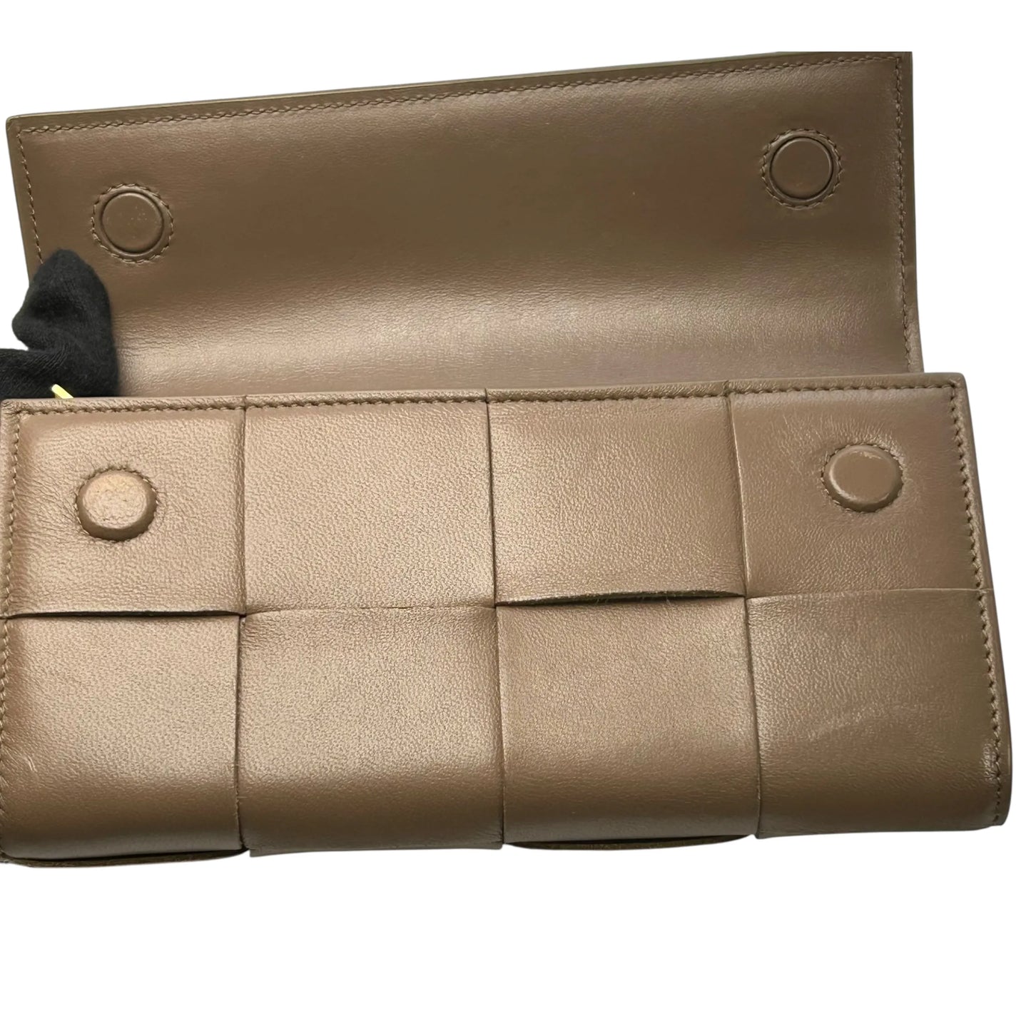 Bottega Veneta Intrecciato Flap Continental Long Wallet - Brown 
